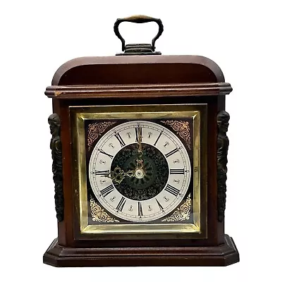 Vintage Wooden VANTAGE Mantel Shelf Clock Battery Operated 7  Tall • $54.99