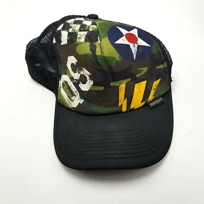 Quiksilver Apparel Accessories Hat Cap Black Adult Camouflage Mesh Snapback B13D • $9.89