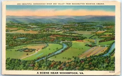 Postcard - Shenandoah River & Valley From Massanutten Mountain Virginia USA • $3.43