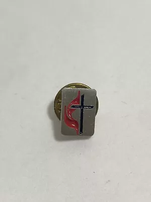 Vintage United Methodist Cross Church Enamel Lapel Pin Brooch Pinback • $10.95