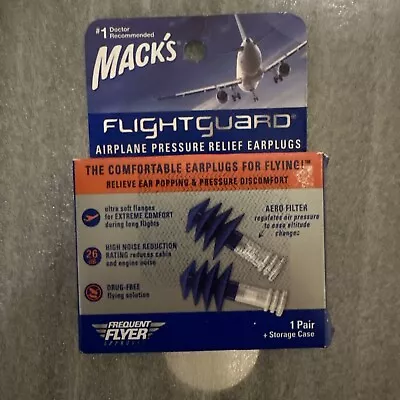 Mack's Flightguard Airplane Pressure Relief Earplugs Ear Discomfort Fly Noise • $3.75