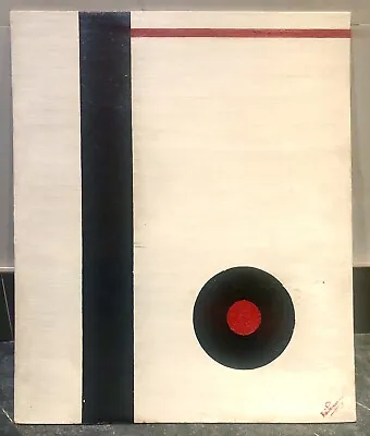 Mid Century Vintage Constructivist Oil Painting Signed Suprematism Malevich Sch • $875