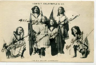 LEWIS DALRYMPLE'S Six Sailor Juveniles MUSIC HALL Theatre INK SIGNED Autographs • £8.50