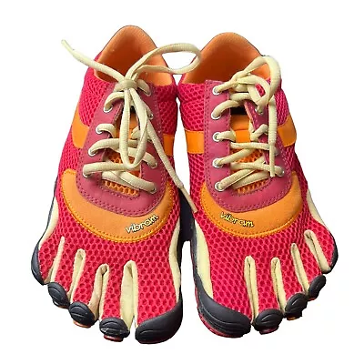 Vibram Five Fingers Running Shoes Womens Size 39 US 8.5 Lace Up Pink Athletic • $34.99