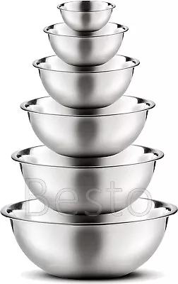 £12.25 • Buy Flat Base Stainless Steel Cake Baking Dough Mixing Fruit Salad Food Serving Bowl