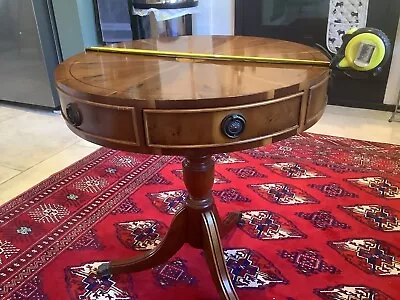 Vintage/Antique Circular Pedestal  Occasional/coffee Yew Wood Table/3 Drawer • £85