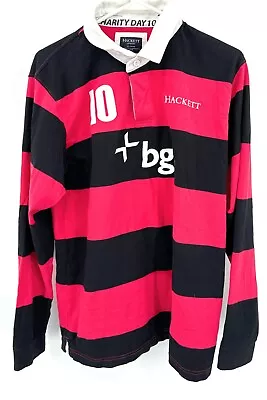 Hackett Polo Shirt Mens L Rugby BGC Charity Day 10 Pink Black • $23.22