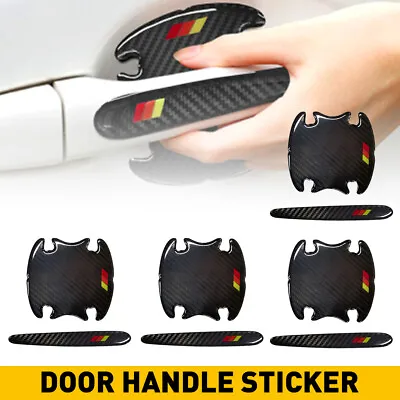 8 Carbon Fiber Car Door Handle Door Bowl Cup Protector Film Anti-Scratch Sticker • $11.99