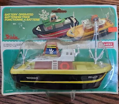 NEW Vintage Waterline Battery Operated Toy Tug Boat 10078A Hong Kong 1980 • $45