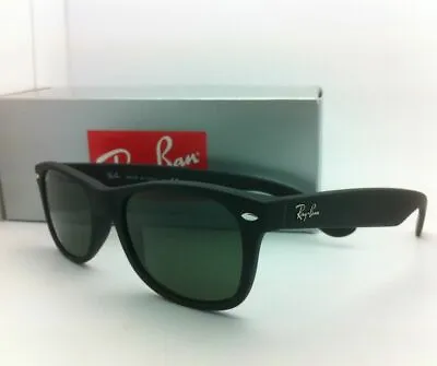 New Ray-Ban Sunglasses RB 2132 NEW WAYFARER 622 52-18 Black Rubber G-15 Lenses  • $149.99