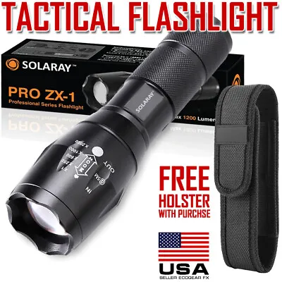 Tactical Flashlight LED 18650 AAA Work Emergency Car Security Light With Holster • $12.99