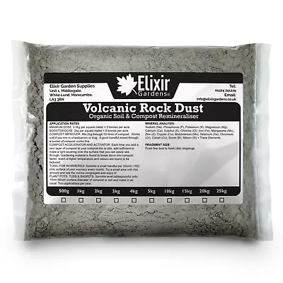 Volcanic Rock Dust | Organic Fertiliser & Soil Remineraliser | 10kg Bag • £14.99