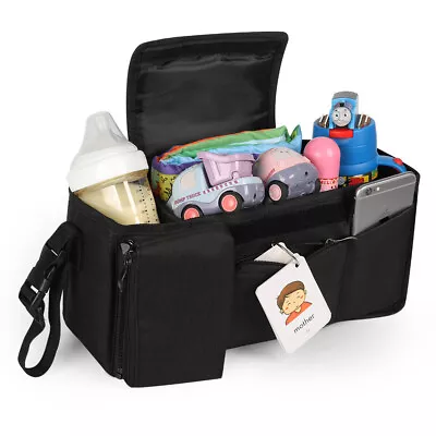 Universal Baby Stroller Storage Bag Baby Organizer Mummy Bag Bottle Cup Holder • $6.99