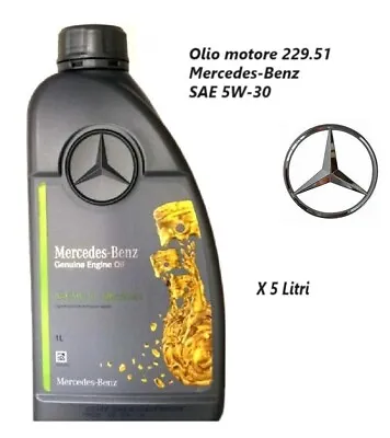 5 L Engine Oil Original Mercedes Benz 5W-30 100% Synthetic MB 229.51 • $77.16