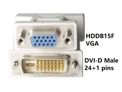 PTC Brand New DVI DVI-D 24+1 Pin Male To VGA Female M-F Video Adaptor Converter • $6.55