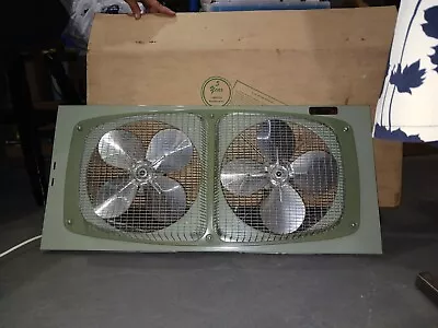 (PARTS) VTG Marvin Model 210 Dual Twin Alternating Window Fan Industrial (PARTS) • $32.98