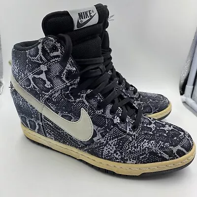 Nike Dunk Sky Hi High Print Hidden Wedge Heel Snake Skin Sz US 8/ UK5.5/ EU 39 • $135.37