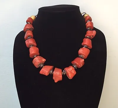 Vintage Artisan Masha Archer Signed With Cartouche Coral Necklace • $575