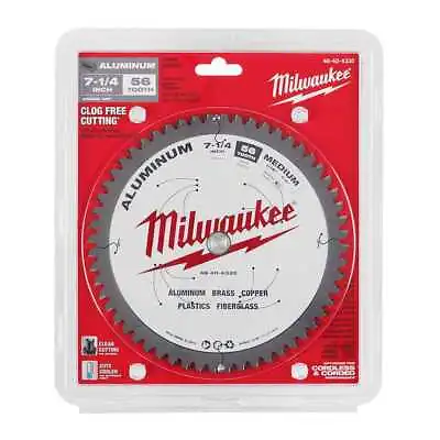 $24.99 • Buy Milwaukee 7-1/4 Aluminum Metal Cutting Carbide Circular Saw Blade 56t 48-40-4335