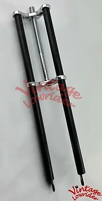 Black/chrome Triple Tree Chopper Bicycle Fork 1  Threaded Lowrider Cruiser Bike. • $154.89