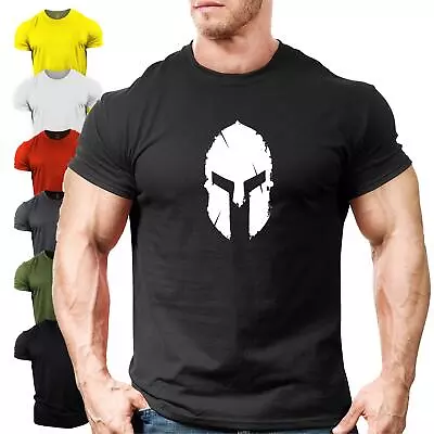 Spartan Helmet | UK Bodybuilding T-Shirt | Gym Clothing Vest Training Motivation • £13.99