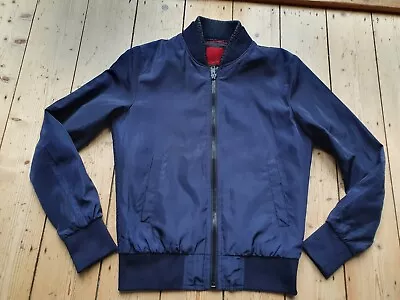 Mens Zara Jacket Small Medium Blue Bomber Spring Summer Smart Casual • £9.99