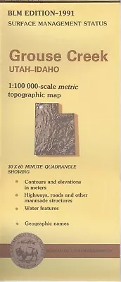 USGS BLM Edition Topographic Map Utah GROUSE CREEK 1991 • $24.25