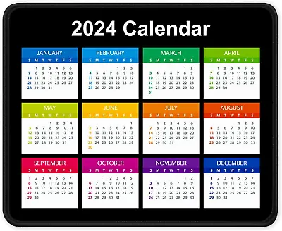 Mouse Pad 2024 Calendar Anti-Slip Rubber Mousepad With Stitched Edges For Offic • $9.38