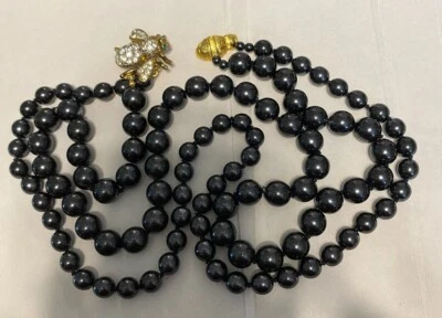 $14.99 • Buy Joan Rivers Knotted Double Strand Faux Pearl Necklace With Bee Magnetic Clasp