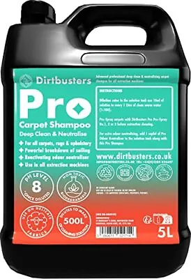 Dirtbusters Pro Carpet Cleaner Shampoo  For All Carpet Cleaner Machines (5L) • £22.79