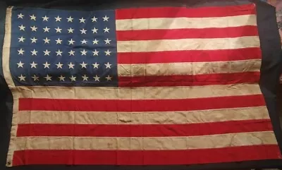 Vintage 48 Star American Flag - Pre WWII Cotton 44 X66  Heavy Patina • $199