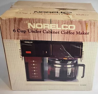 Vintage Norelco UNDER CABINET Space Maker COFFEE 6 Cup UC6000 BRAND NEW Unused! • $49.99