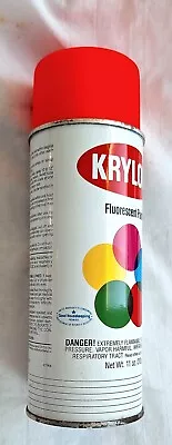 Vintage KRYLON Glowing Red Orange #3102 Fluorescent Spray Paint Can 1992Full • $25