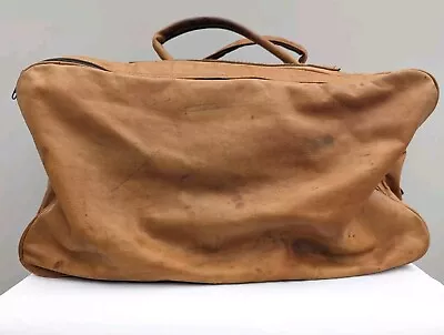 Vintage Leather Holdall Bag Brown Duffle Travel Gym Sports Weekend Distressed  • £48