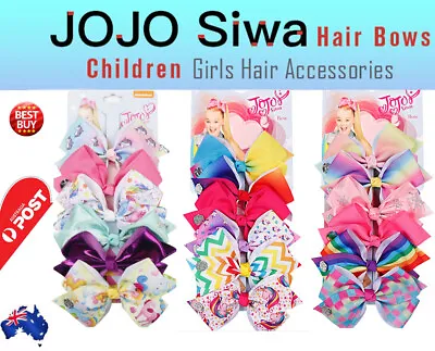 $5.30 • Buy 6pcs Signature Jojo Siwa Bows Girls Fashion Hair Accessories Party Gift AU
