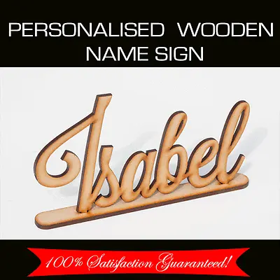 Custom Made Personalised Wooden Freestanding Baby Kids Name Sign Nursery Craft • $15