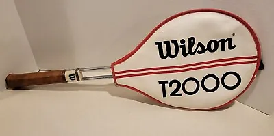 Vintage Wilson T2000 Tennis Racket Racquet W/ Cover Excellent Condition- 4 5/8. • $19.95