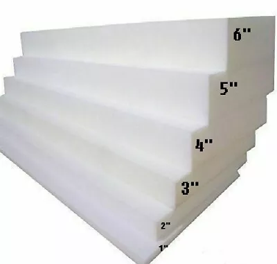 Cut To Size HIGH Density Foam Sheets  Upholstery Foam Cushion Cut To Any Size  • £7.99