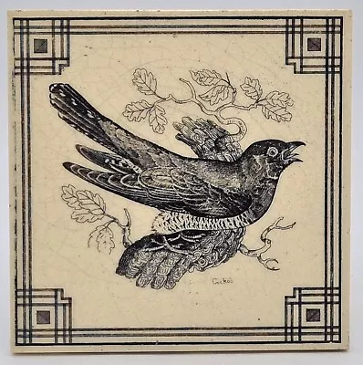 Victorian Tile Cuckoo English Birds Series Maw & Co Broseley Salop C1882 • $174.07