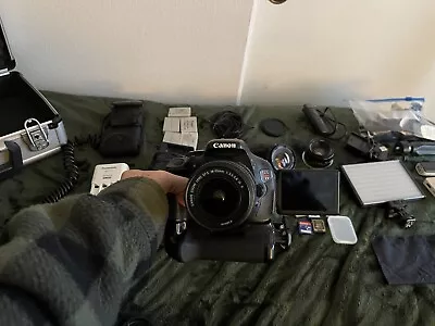 Canon Rebel T3i Dslr Bundle W/ Vintage Lenses Batteries+grip Sd Cards + Case • $555