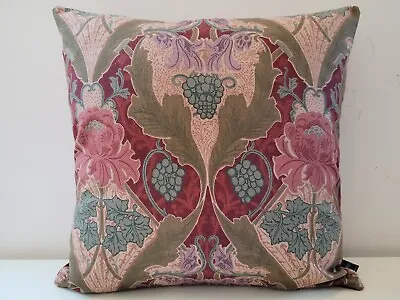 Liberty Morris Burnham Art Nouveau Cushion Cover Mauve  & Claret  Velvet 17'' • £32.50