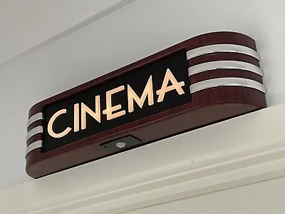 CINEMA Light Up Sign Battery Operated Artdeco MARCH SALE Free UK Shipping • £110.40