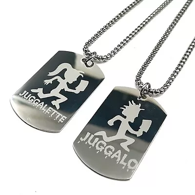 $15.99 • Buy Pair ICP Juggalette/Juggalo Hatchetman Dog Tag Pendant Stainless Steel Necklace