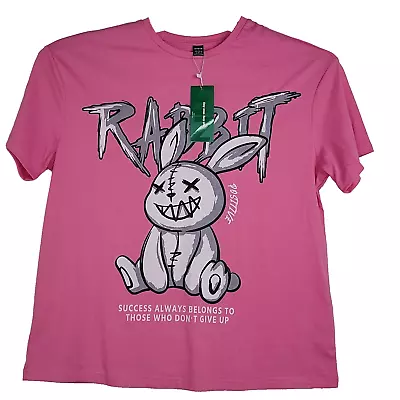 Shein Positive Rabbit T-Shirt Unisex Size Small Pink Short Sleeve • $10.14