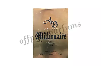 AB SPIRIT MILLIONAIRE By Lomani Men 3.3 Oz 3.4 Edt Cologne NEW IN BOX • $24.90