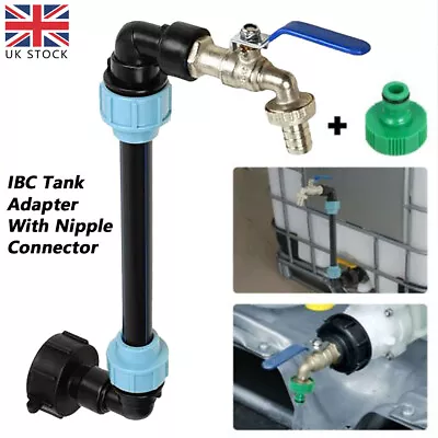 1Set IBC 3/4 Tap Gooseneck Adapter Container Fittings Rain Water Tank Durable UK • £16.49