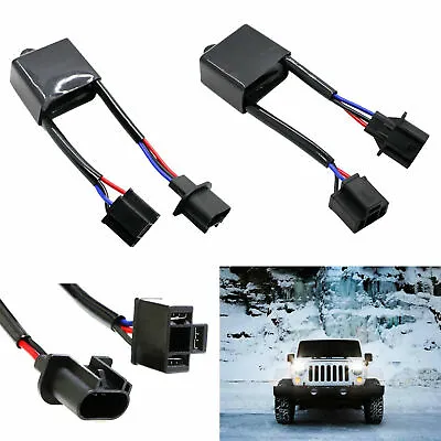 Pair H4 To H13 Anti-Flicker Decoders For Jeep Wrangler JK 7  Round LED Headlight • $28.61