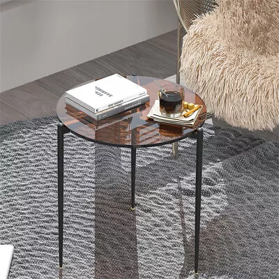 Glass Circular Side Table Ins Leisure Coffee Table Bedside Table F/ Living Room • $45.90