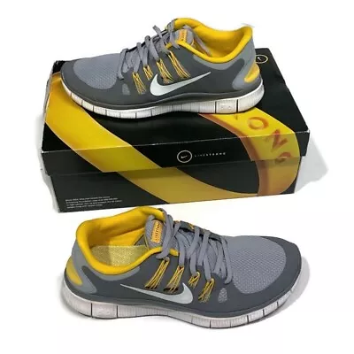 RARE Nike Free 5.0+ Livestrong Size 10.5 Running Shoe 579745-007 Gray White Maze • $90