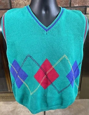 $22.95 • Buy Vintage Jean Bell All Seasons Golfing Sweater Vest Color Block Men’s Size Small